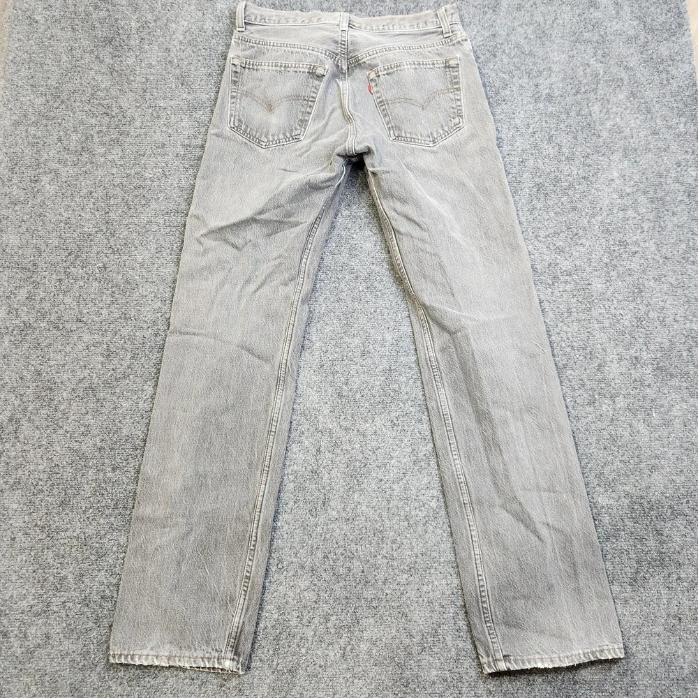 Vintage Levis 501 Jeans Mens 31x34 Gray Button Fly Straight Denim Casual USA 90s